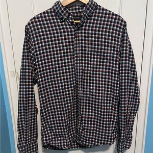 Banana Republic Navy and White Checkered Shirt